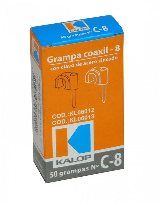 Grampa negra para cable coaxial de 8x8mm con Clickbox