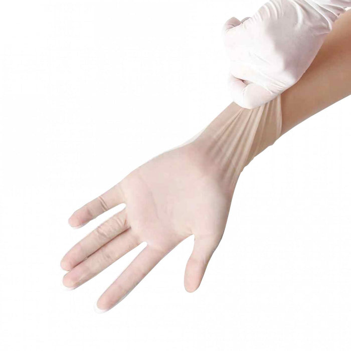Guantes PVC desechables blancos, 100 unidades, Clickbox