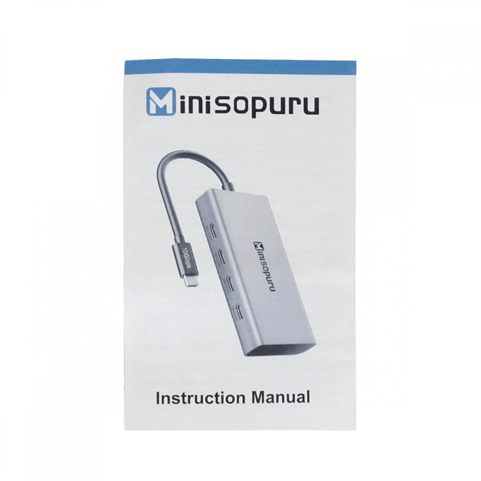 Hub USB-C 10Gbps 1 USB-CM 4 USB-CH Aluminio 15cm Clickbox