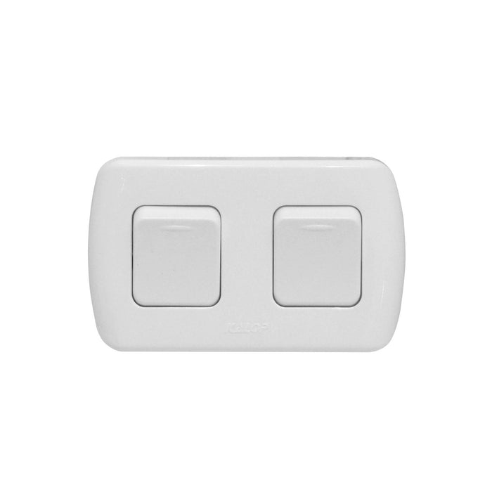 Interruptor doble sobrepuesto blanco Clickbox