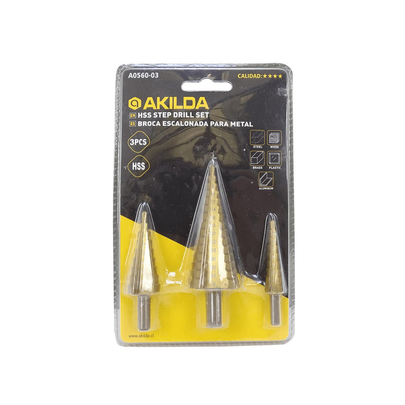 Juego de Brocas Escalonadas HSS para Clickbox