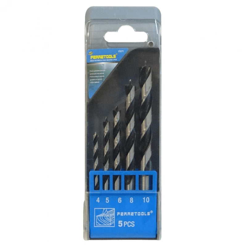 Juego de Brocas para Madera 5 Piezas 4x71mm Clickbox