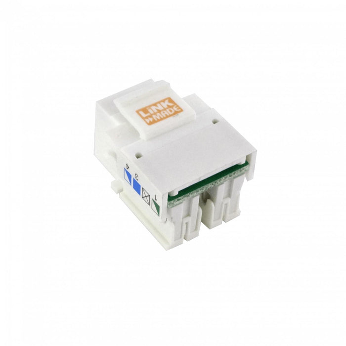 Keystone hembra blanco LINKMADE Cat3 RJ11/RJ14 Clickbox