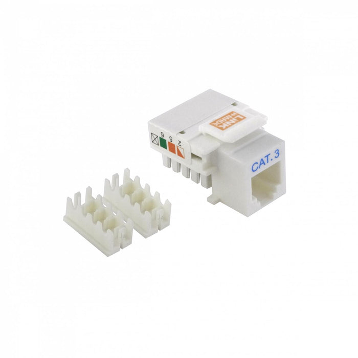 Keystone hembra blanco LINKMADE Cat3 RJ11/RJ14 Clickbox