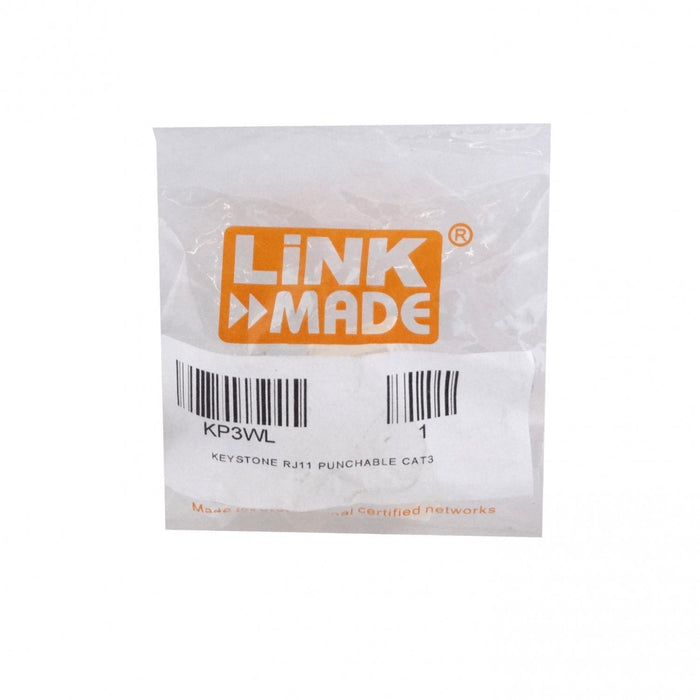 Keystone hembra blanco LINKMADE Cat3 RJ11/RJ14 Clickbox