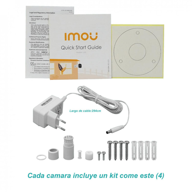 Kit de Seguridad Inalámbrico 4 Cámaras IP67 Clickbox