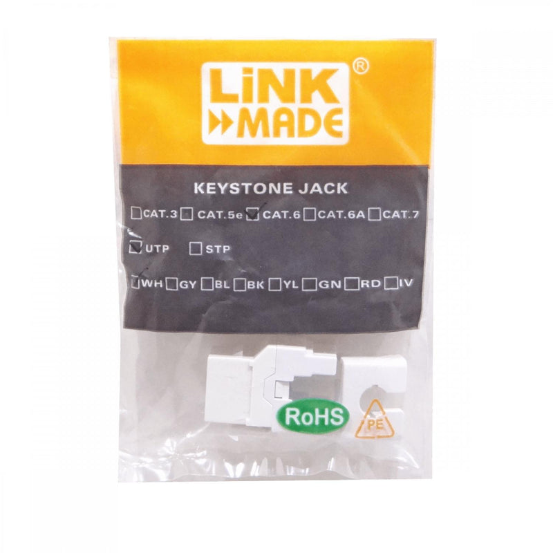 LINKMADE 180Âş Blanco Cat6 U/UTP Punchable Clickbox