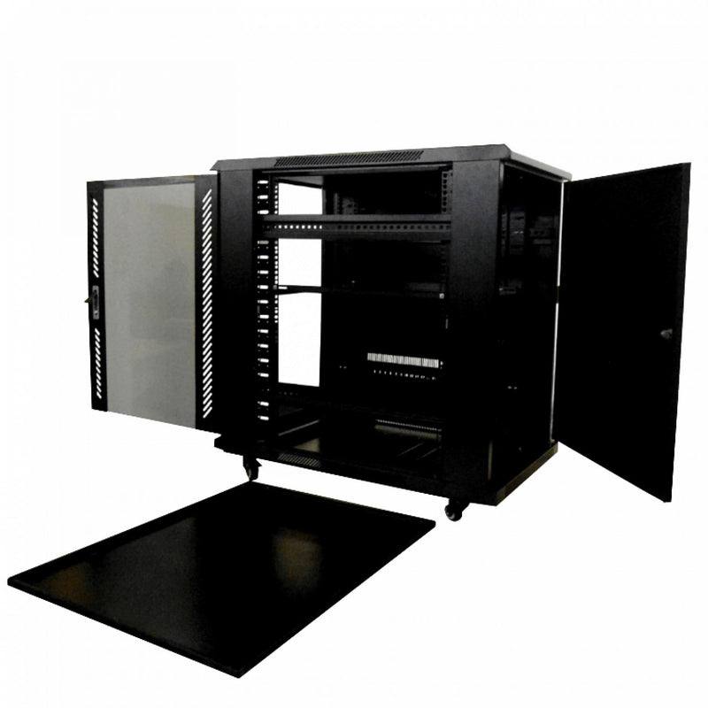 LINKMADE 18U Rack Piso con PDU y Ventilación Clickbox
