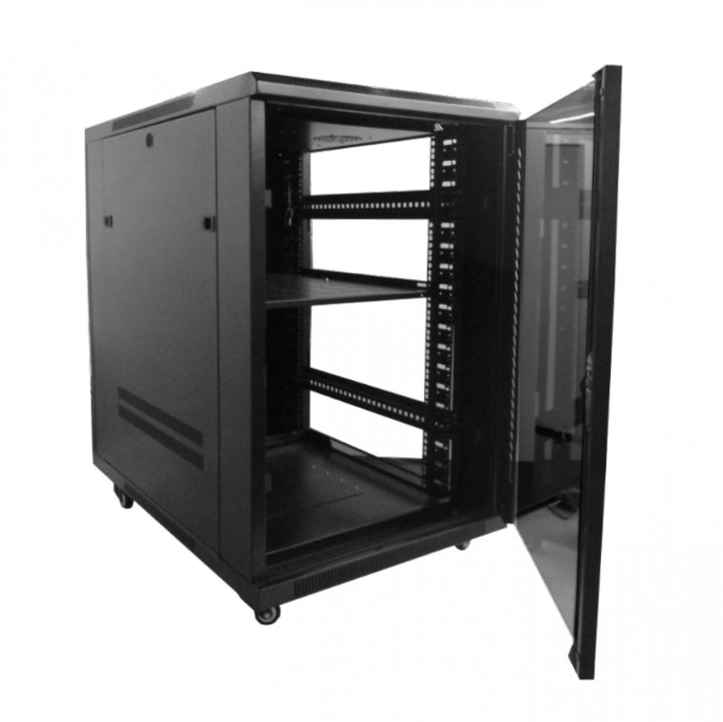 LINKMADE 18U Rack Piso con PDU y Ventilación Clickbox