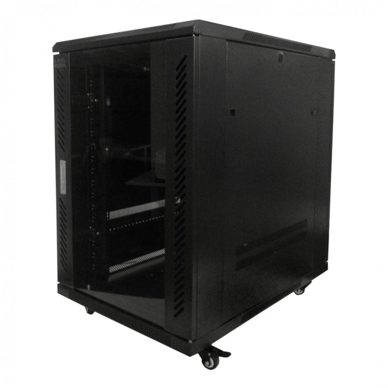 LINKMADE 18U Rack Piso con PDU y Ventilación Clickbox