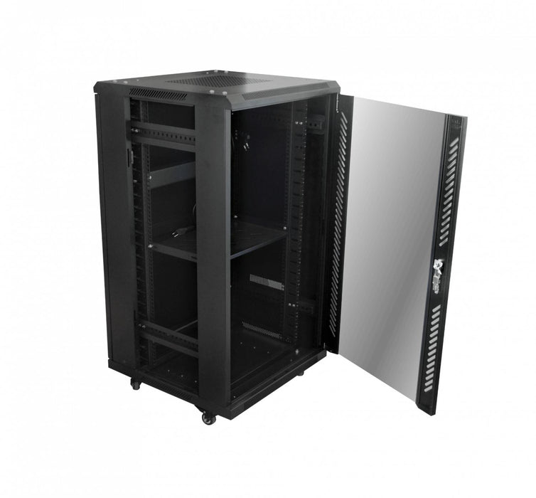 LINKMADE Rack Turbina PDU Negro 22U 600mm Vidrio Clickbox
