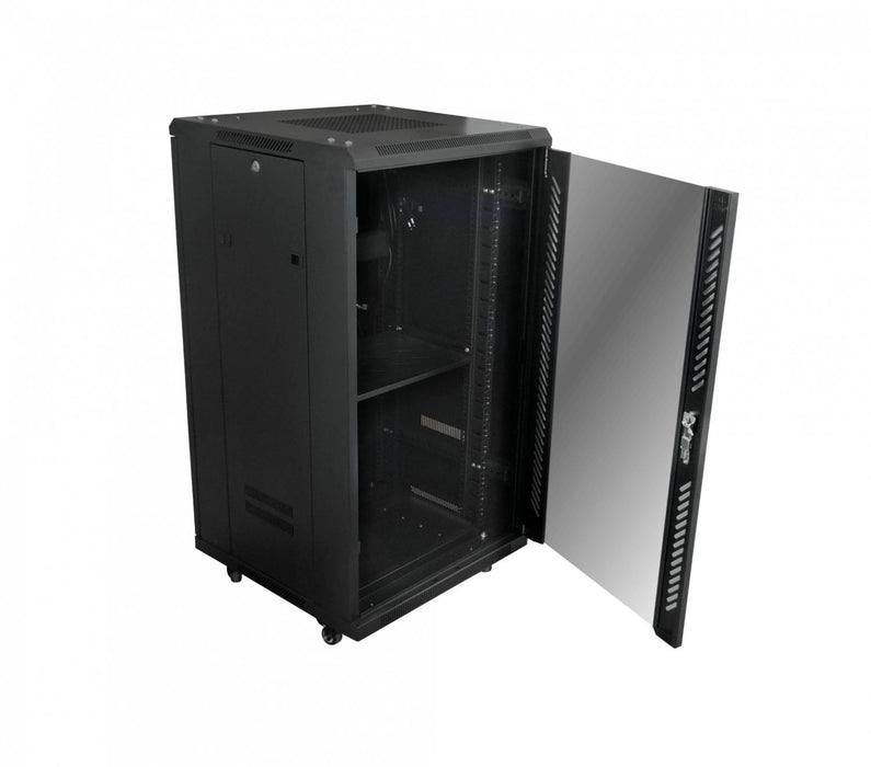 LINKMADE Rack Turbina PDU Negro 22U 600mm Vidrio Clickbox