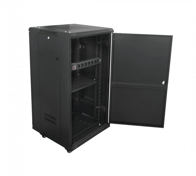 LINKMADE Rack Turbina PDU Negro 22U 600mm Vidrio Clickbox