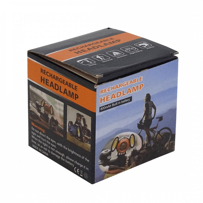 Linterna LED Recargable 3-LEDs Cintillo Cabeza b. Clickbox