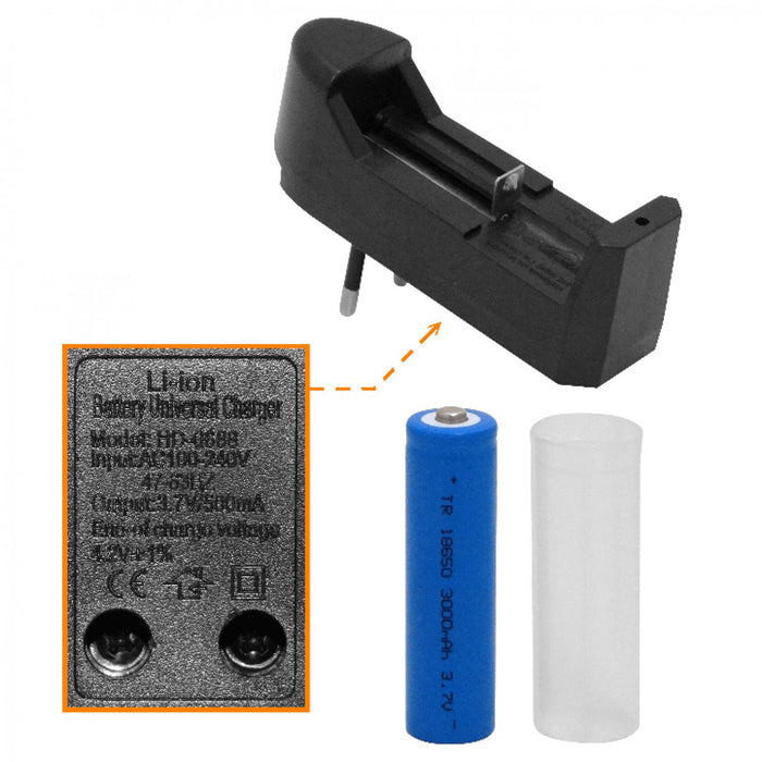 Linterna recargable LED 1-LED con cargador y pila Clickbox