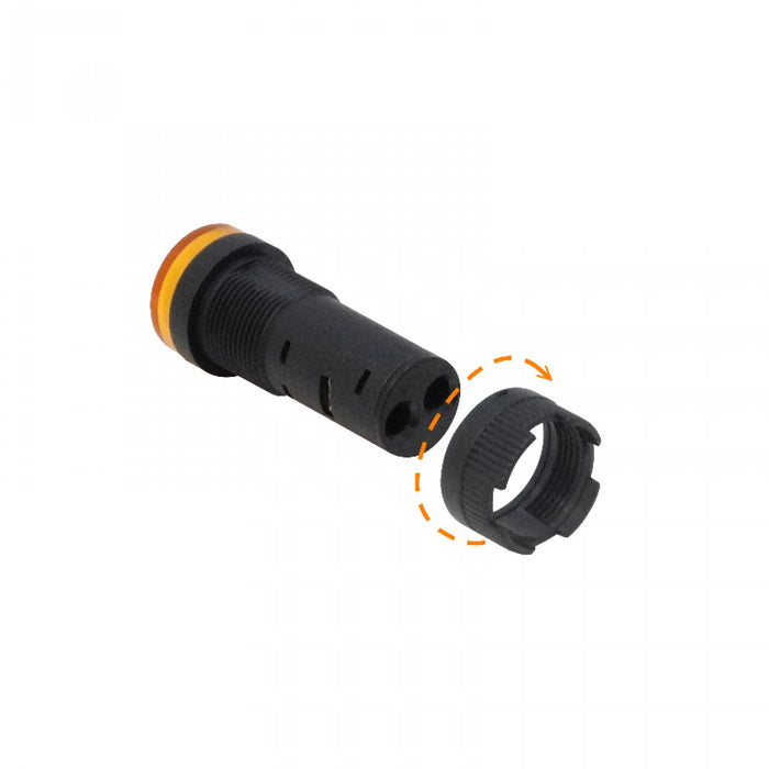 Luz Piloto LED Naranjo 220VAC 14mm 19mm Clickbox