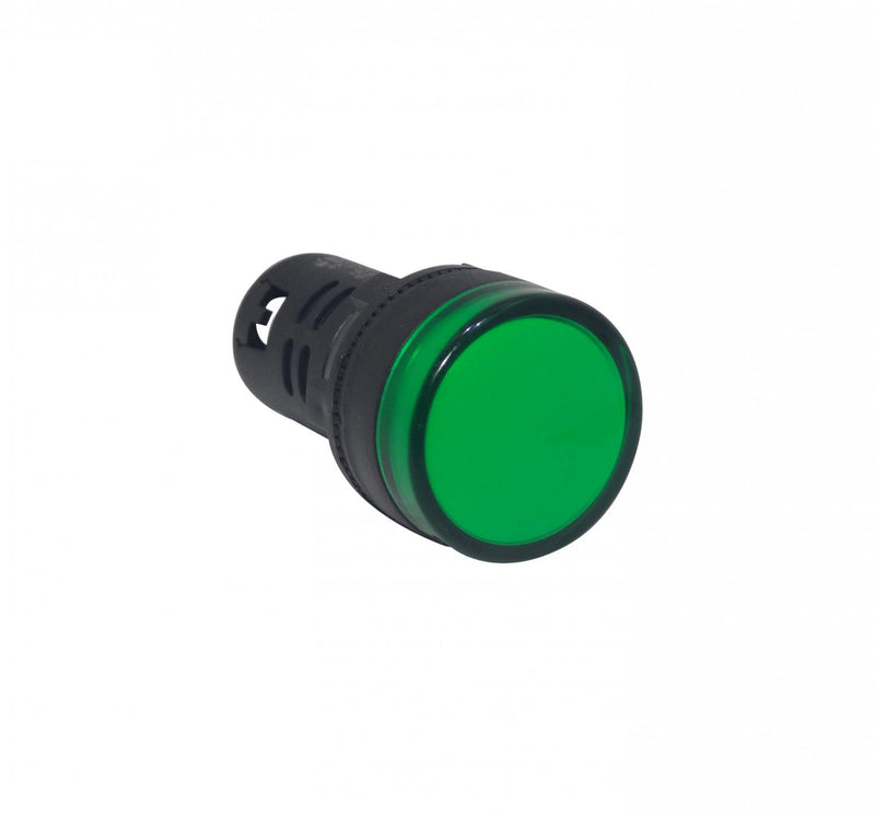 Luz Piloto LED Verde 220VAC 20mm 28mm Clickbox