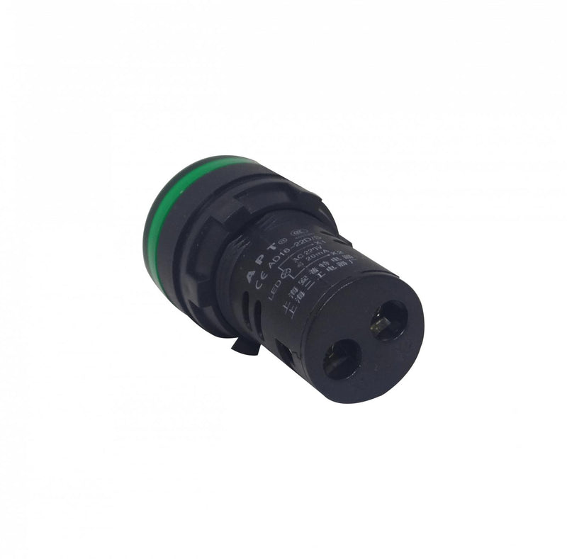 Luz Piloto LED Verde 220VAC 20mm 28mm Clickbox