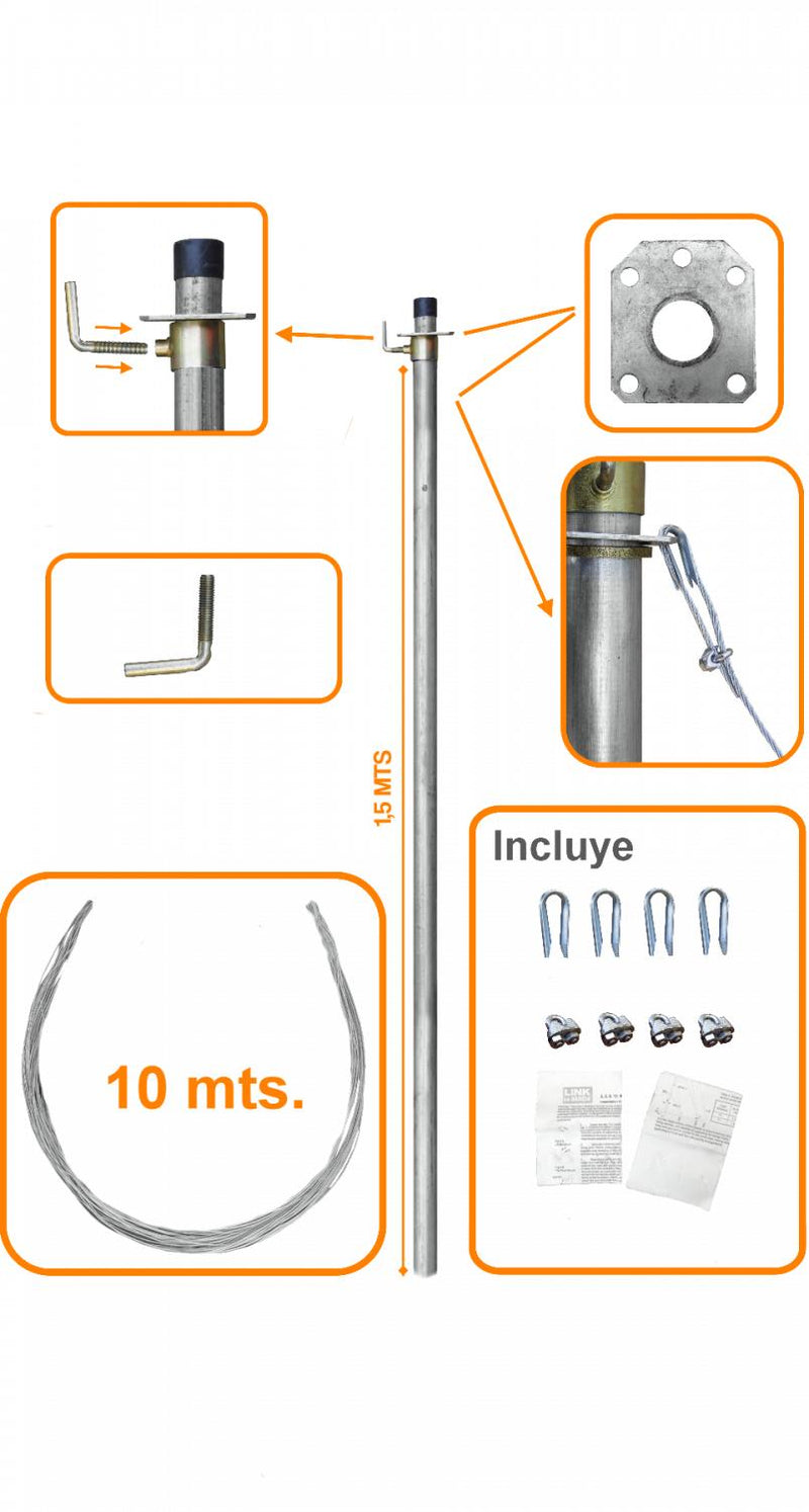 Mástil telescópico 1,5 metros Clickbox