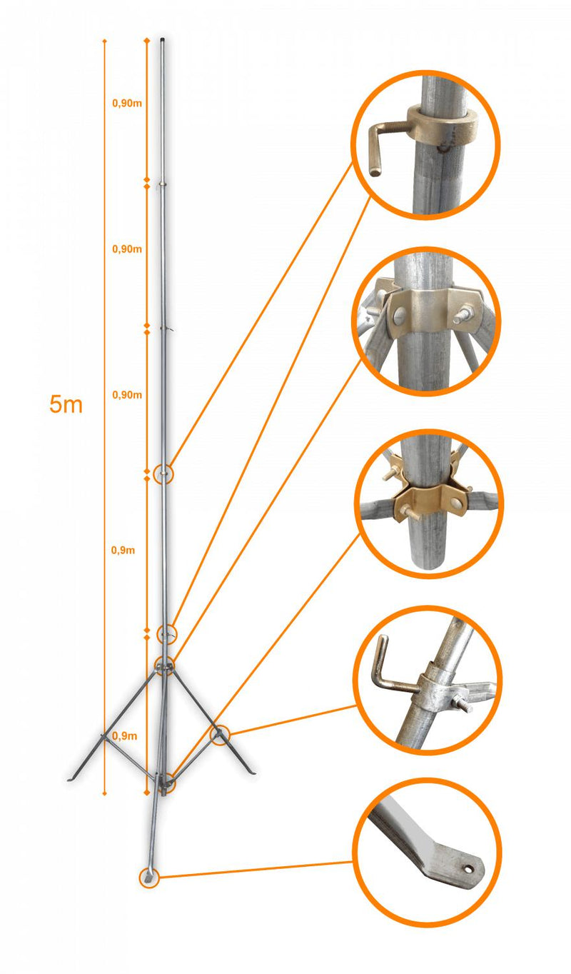 Mástil telescópico de 5 metros Clickbox
