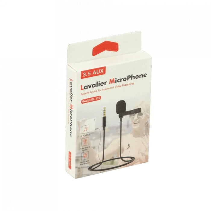 Micrófono con pinza para camisa de 3,5mm Clickbox