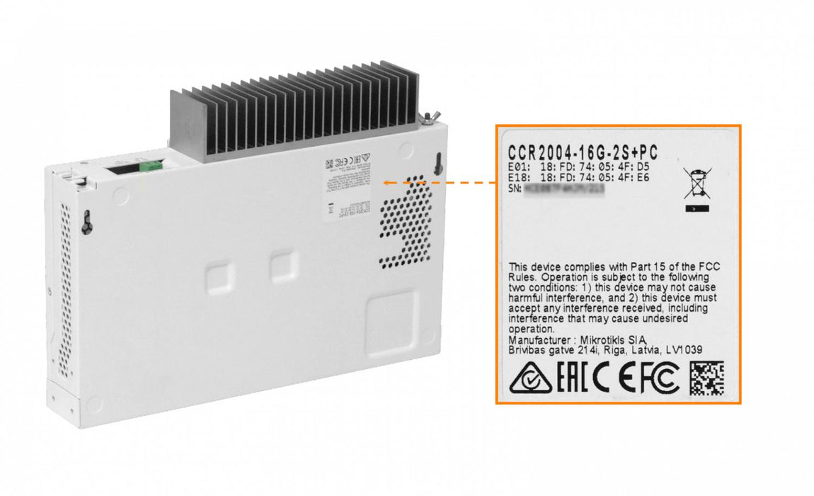 MIKROTIK Routerboard CCR2004-16G-2S+PC Clickbox