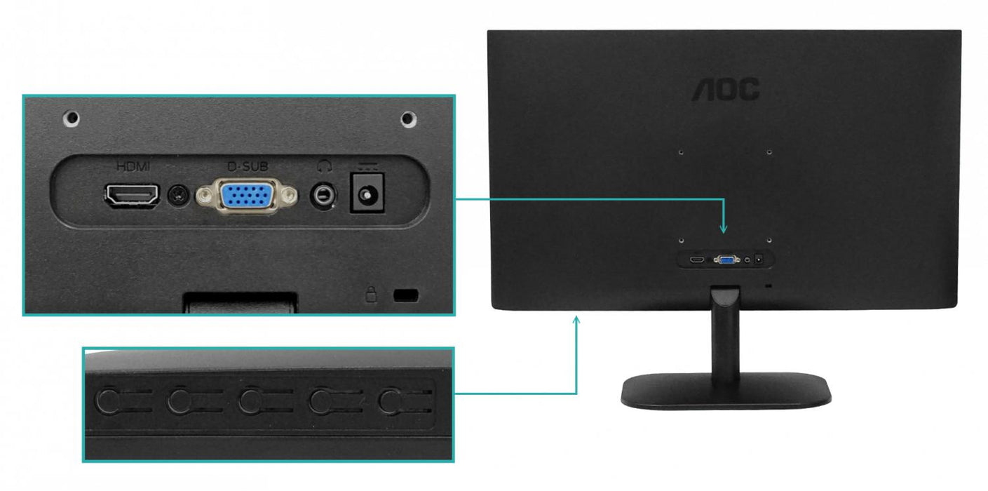 Monitor AOC 23,8" Full HD 75Hz HDMI/VGA Clickbox