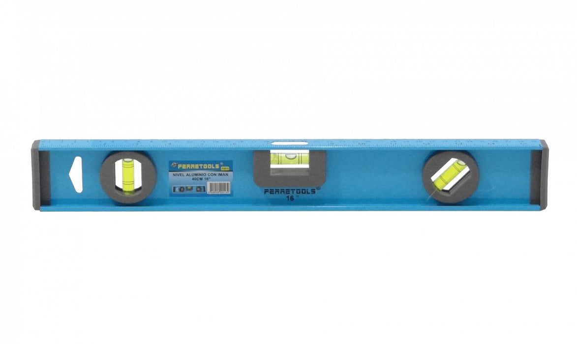 Nivelador magnético 16 pulgadas con 3 burbujas y Clickbox