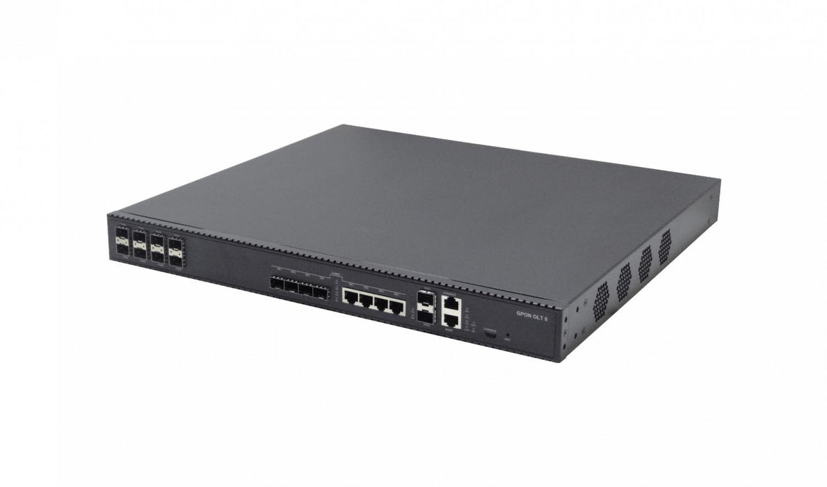 OLT GPON 8 puertos SFP, 2 puertos SFP+10G, 4 Clickbox