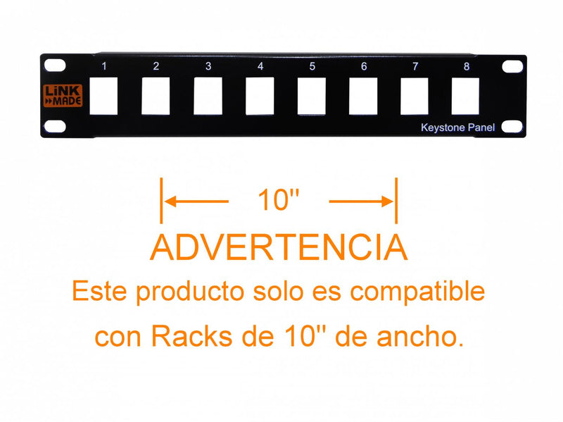 Panel de conexión vacío 10 pulgadas con 8 Clickbox