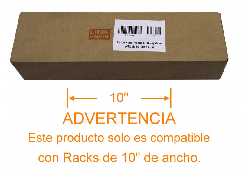 Panel de conexión vacío 10 pulgadas con 8 Clickbox