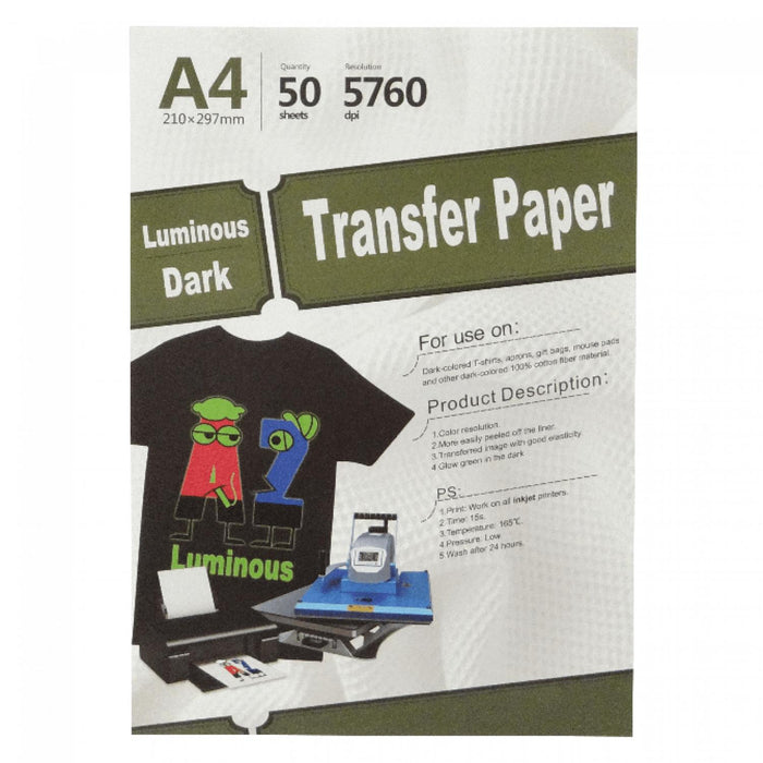 Papel Transfer Inkjet Luminoso 50 Hojas A4 Clickbox
