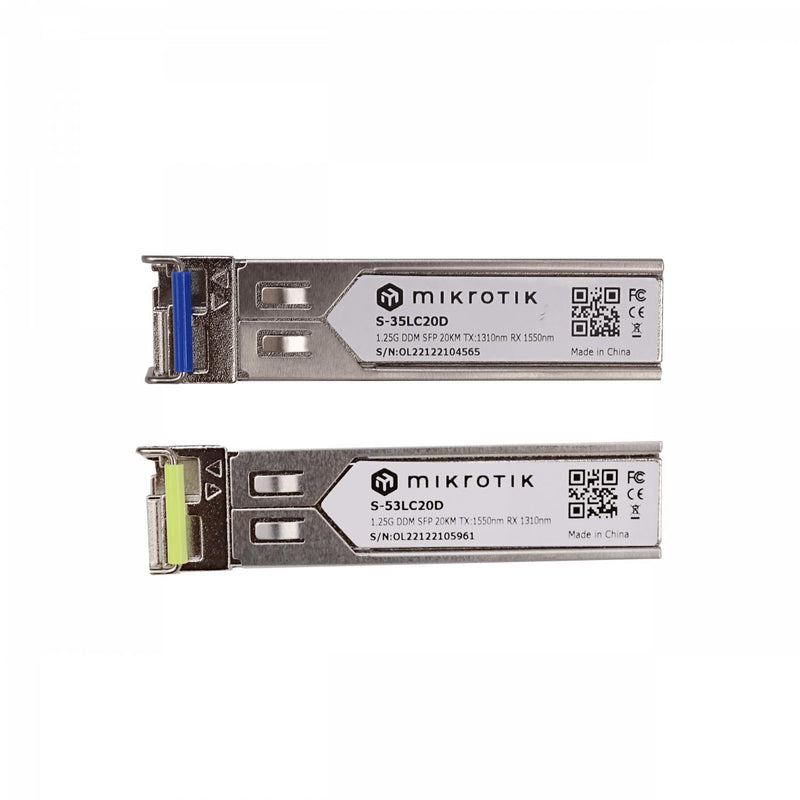 Pareja SFP WDM Bidireccional 1,25Gbps 20km Clickbox