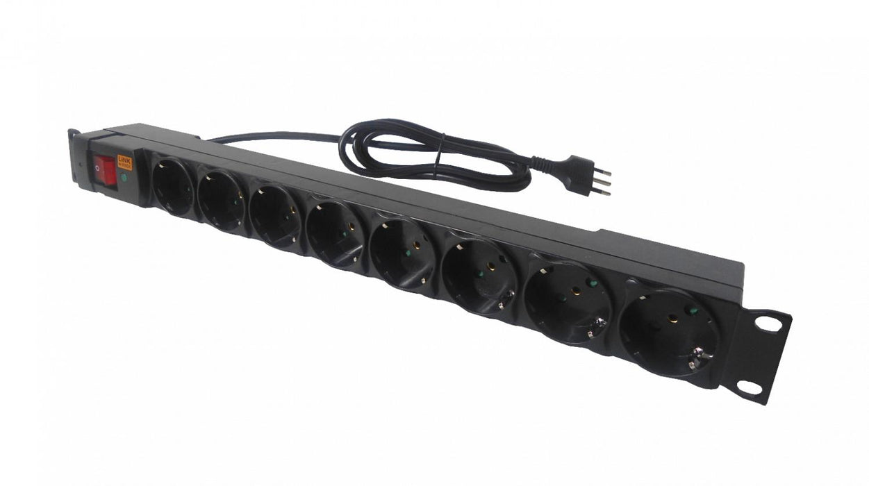 PDU LINKMADE 8 Schuko/CH-H 1 CH-Macho 10A Clickbox