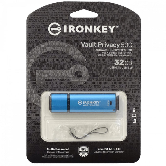 Pendrive encriptado Kingston 32GB USB-C AES-256 Clickbox