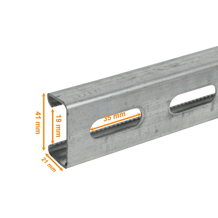 Perfil de acero perforado 21x41x1,2mm para Clickbox