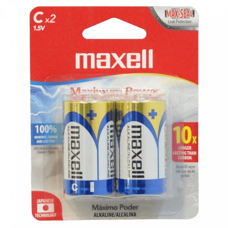 Pilas alcalinas MAXELL LR14 de 1,5V, paquete de 2 Clickbox