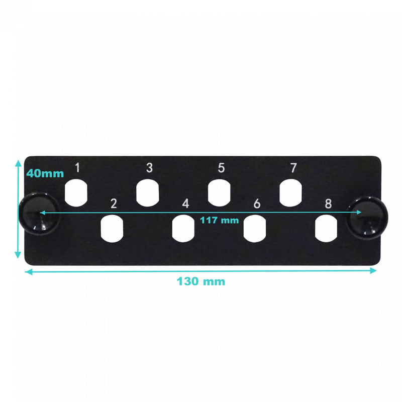 Placa de fibra óptica 8-ST 8-FC para montaje en Clickbox