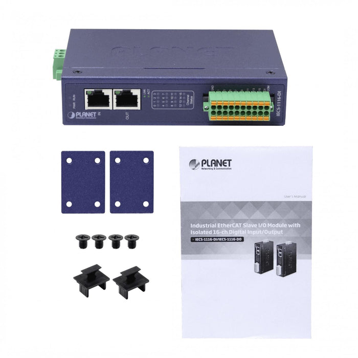 PLANET EtherCAT 16-Entradas I/O 2-RJ45 Clickbox