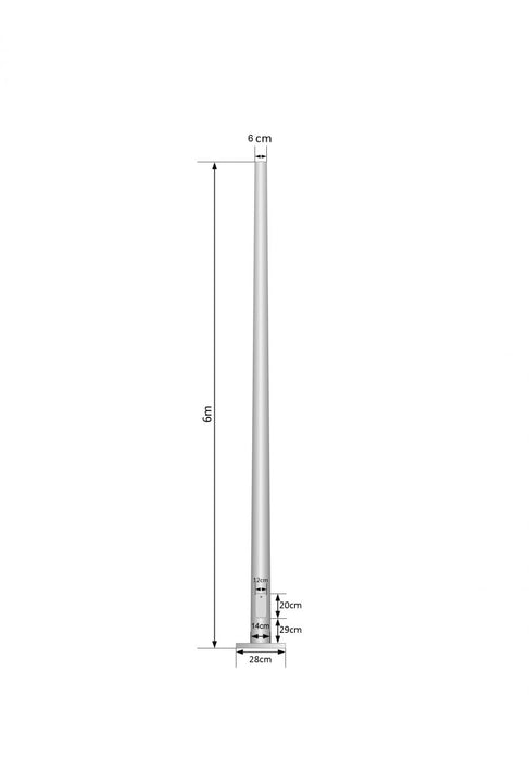 Poste Conico 6mt Base 280x280x12mm Clickbox