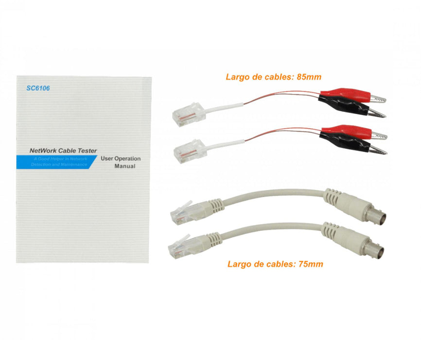 Probador de Red con Pantalla y Pinzas RJ45 Clickbox