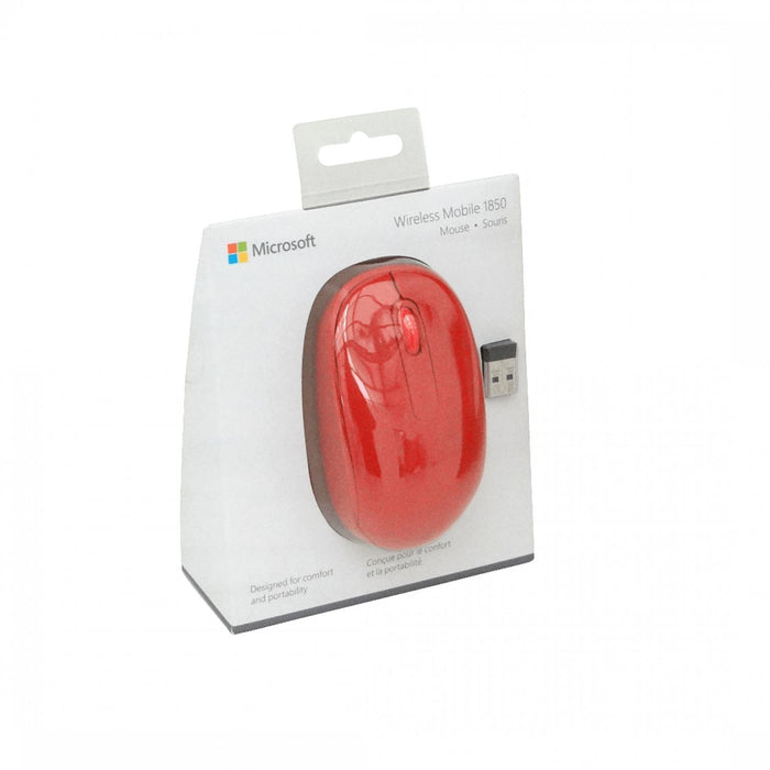 Ratón inalámbrico Microsoft USB Rojo 2,4GHz con Clickbox