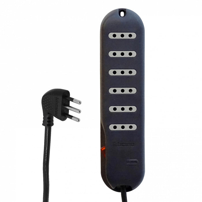 Regleta alargadora BTICINO 5MT con 6 enchufes, Clickbox