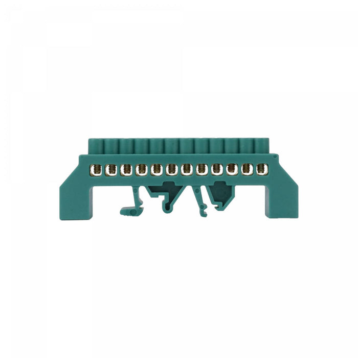 Regleta de conexión verde para riel DIN 12 Clickbox