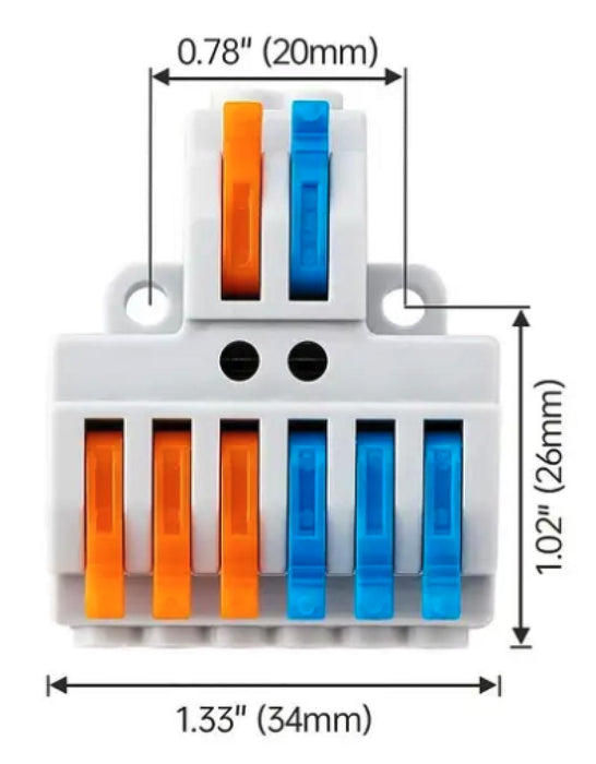Regleta eléctrica 32A 250V 2-6 Clickbox