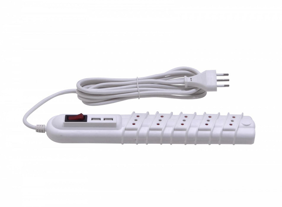 Regleta eléctrica 5 tomas con 2 puertos Clickbox