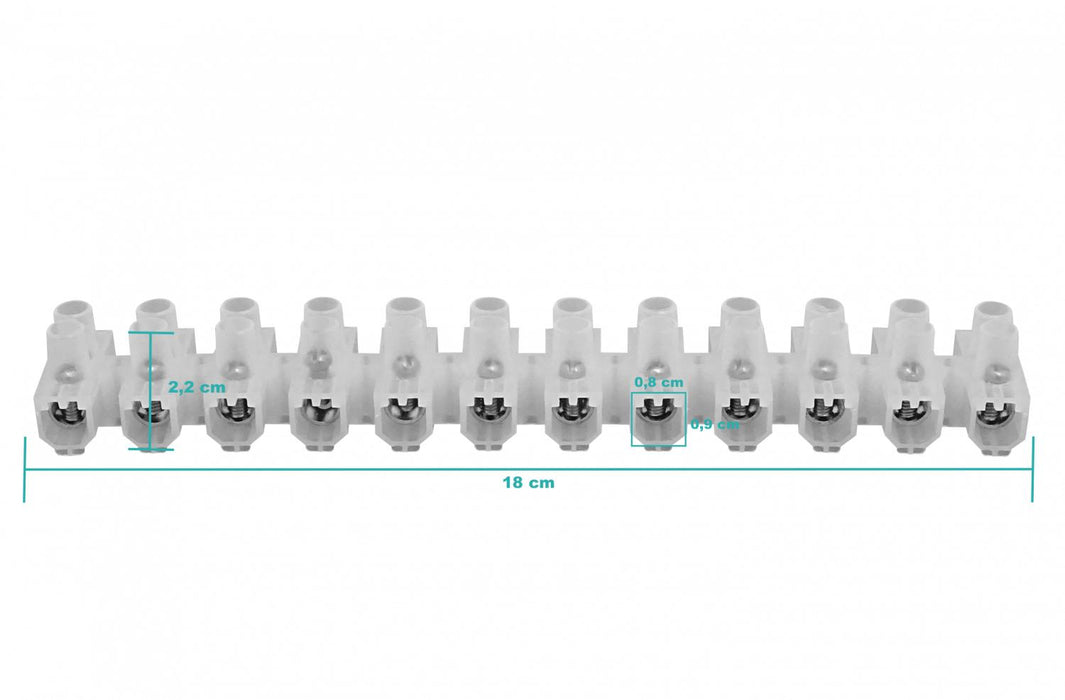 Regleta eléctrica de 60 amperios con 12 pares de Clickbox