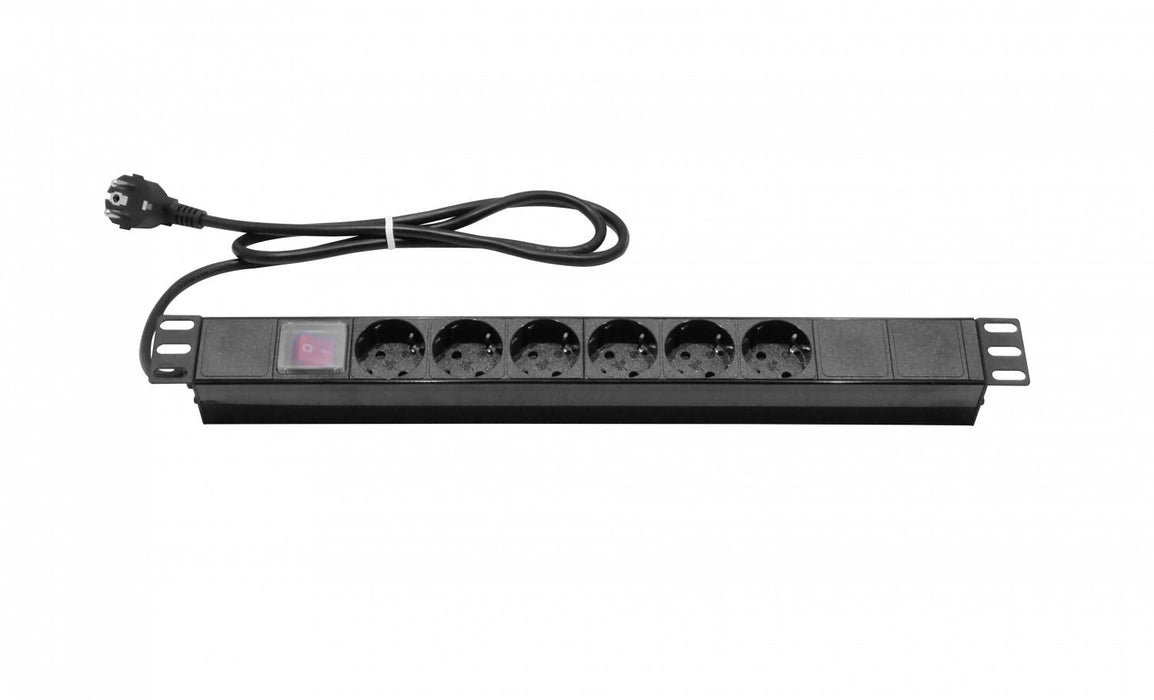 Regleta PDU 16A 6 Enchufes Hembra Schuko en Rack Clickbox