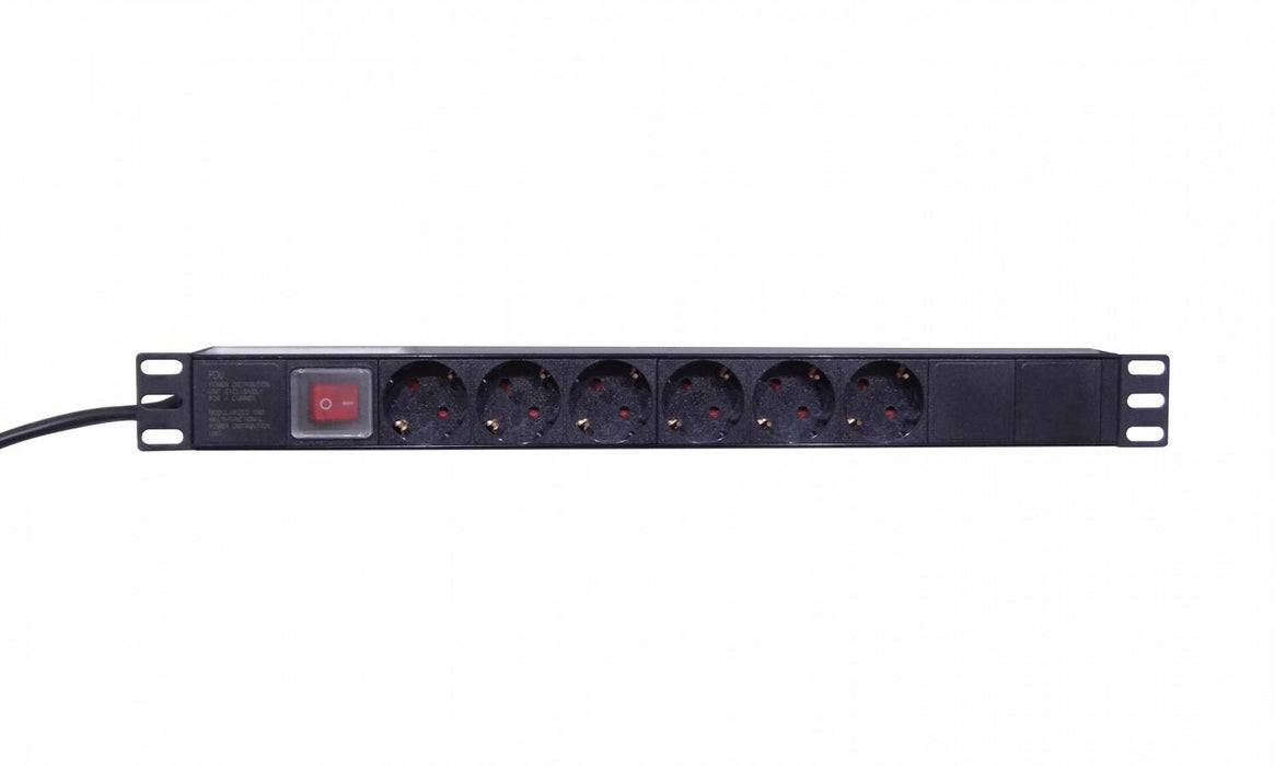Regleta PDU 16A 6 Enchufes Hembra Schuko en Rack Clickbox