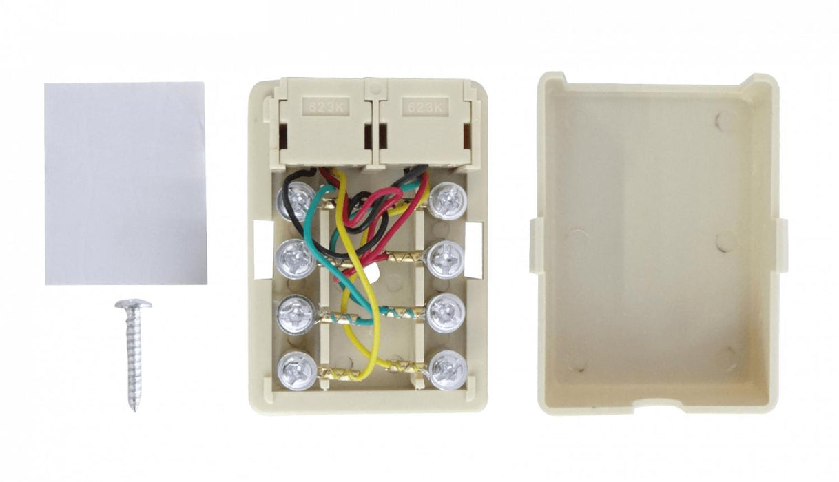 Roseta Doble RJ11 6P4C Beige Sobrepuesta Clickbox